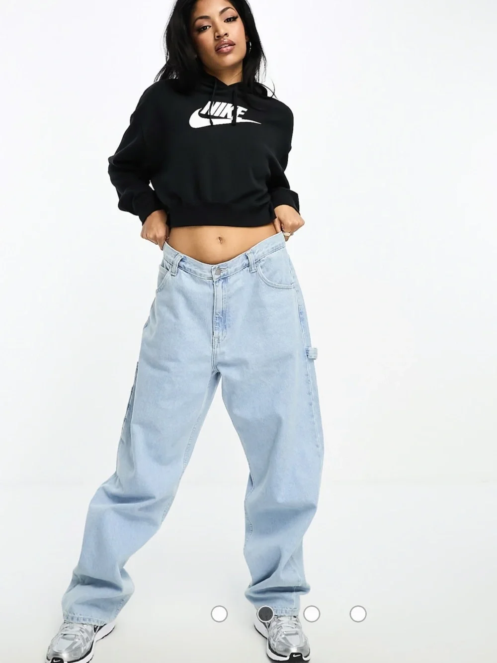 Nike Graphic Cropped Hoodie Black  Size Small